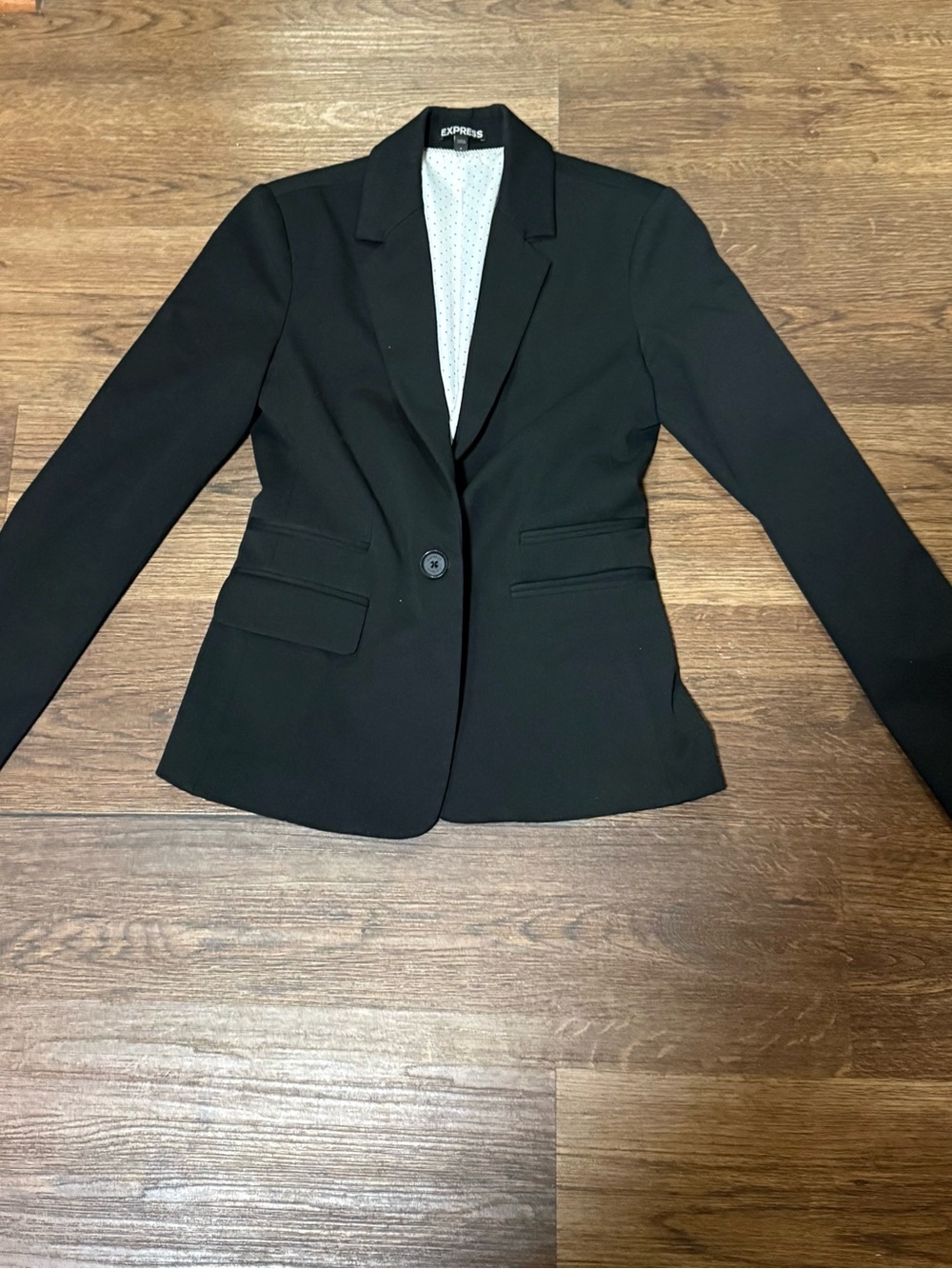 Express Black Single-Button Tailored Blazer